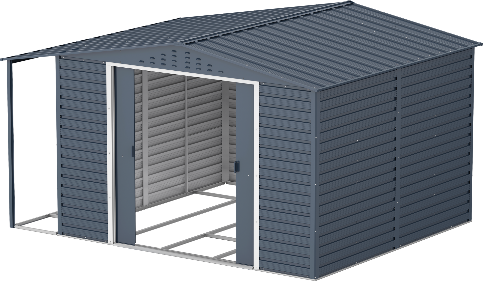 Caseta de Jardin Alpine 10x10 gris antracita + extensión leñero