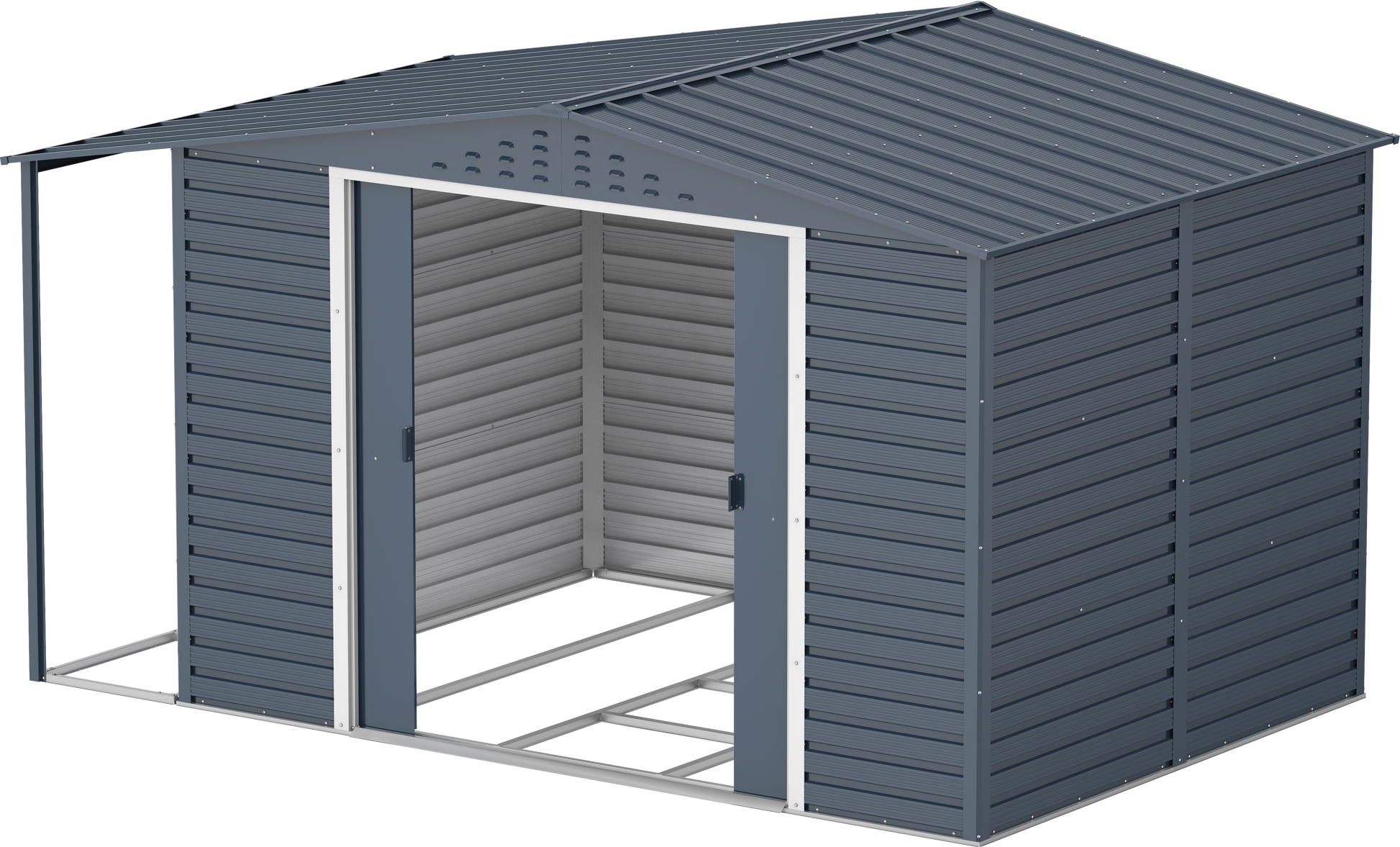 Caseta de Jardin Alpine 10x8 gris antracita + extensión leñero
