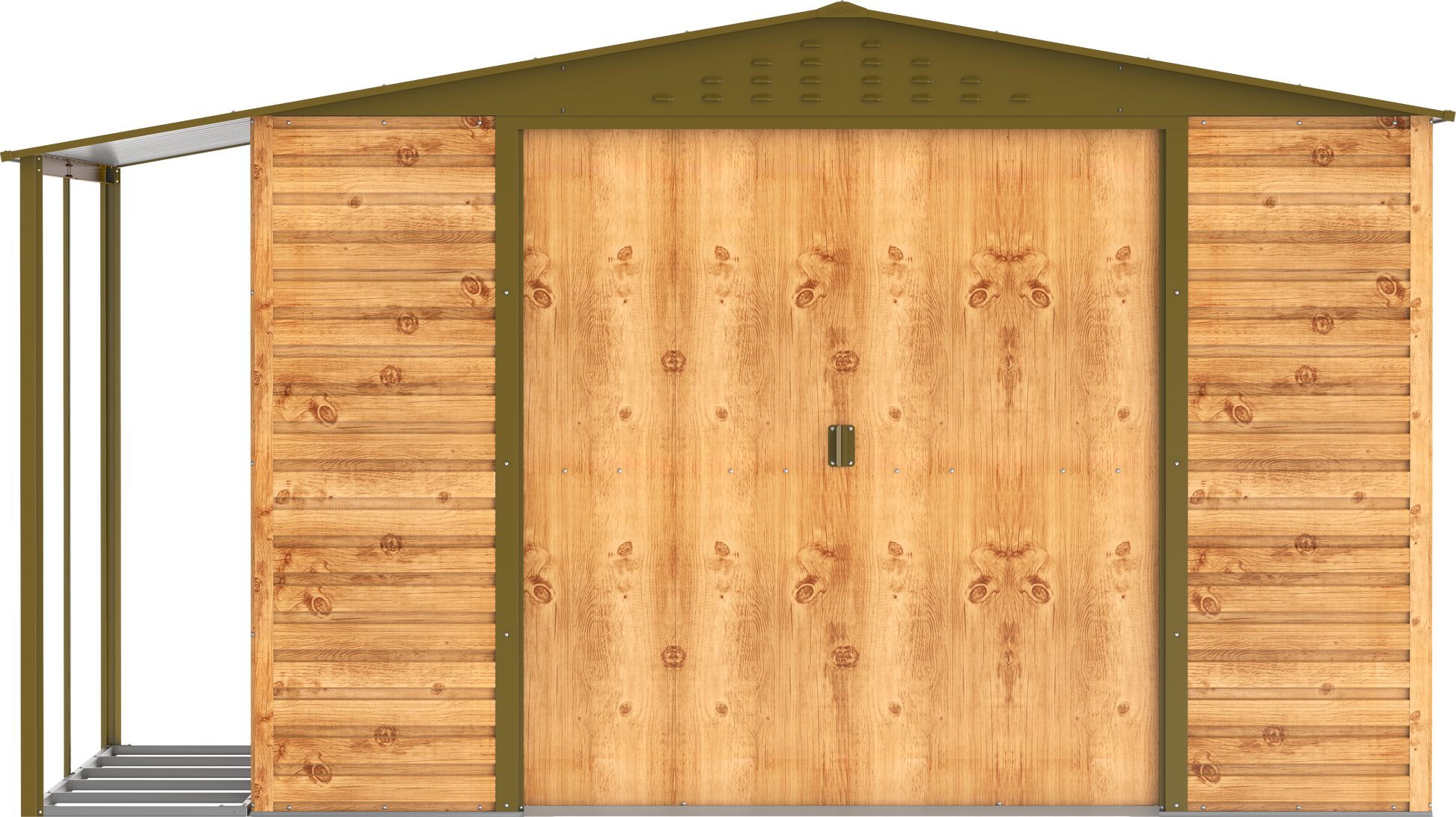 Caseta de Jardin Alpine 10x10 imitación madera + extensión leñero