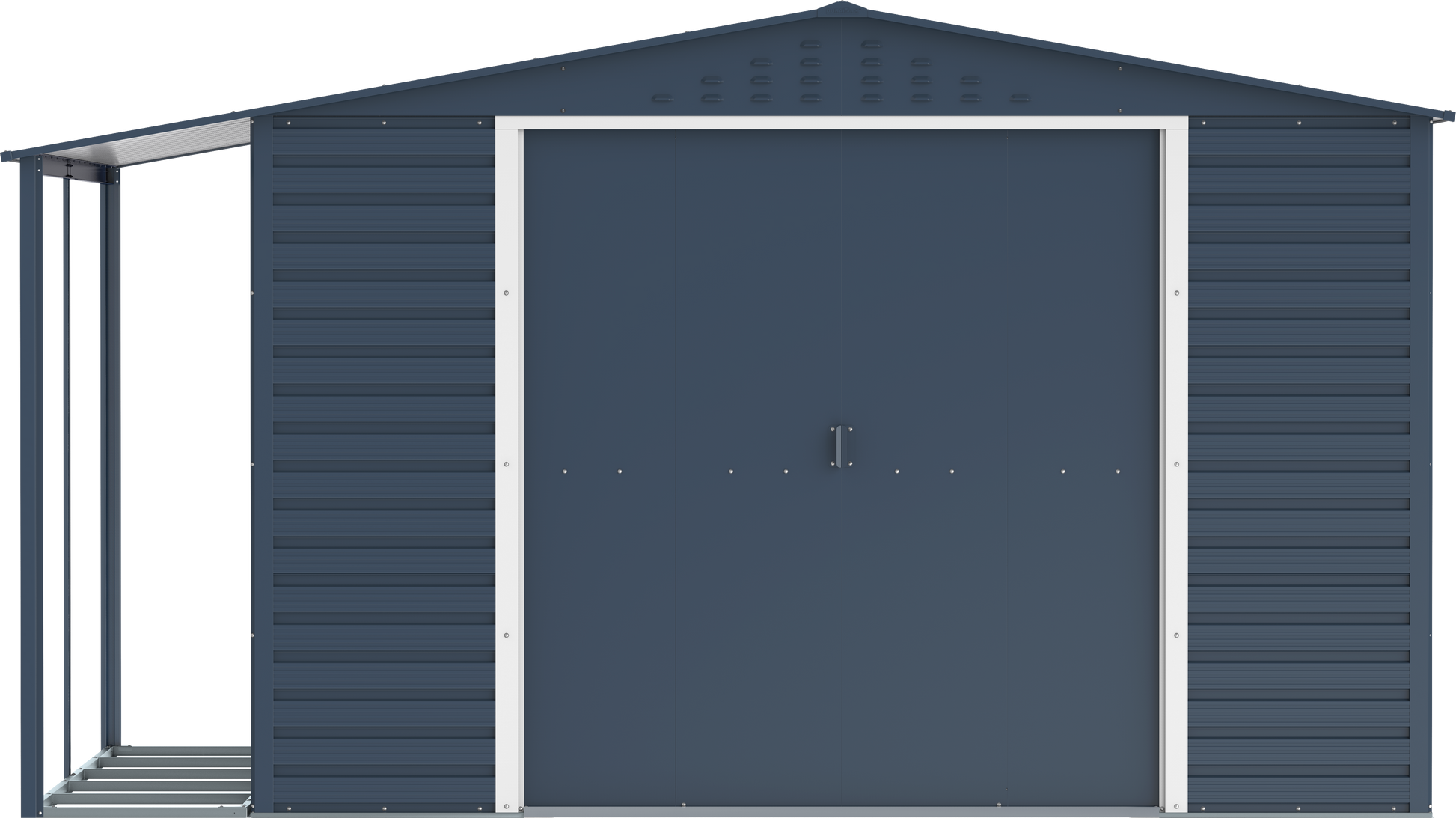 Caseta de Jardin Alpine 10x10 gris antracita + extensión leñero