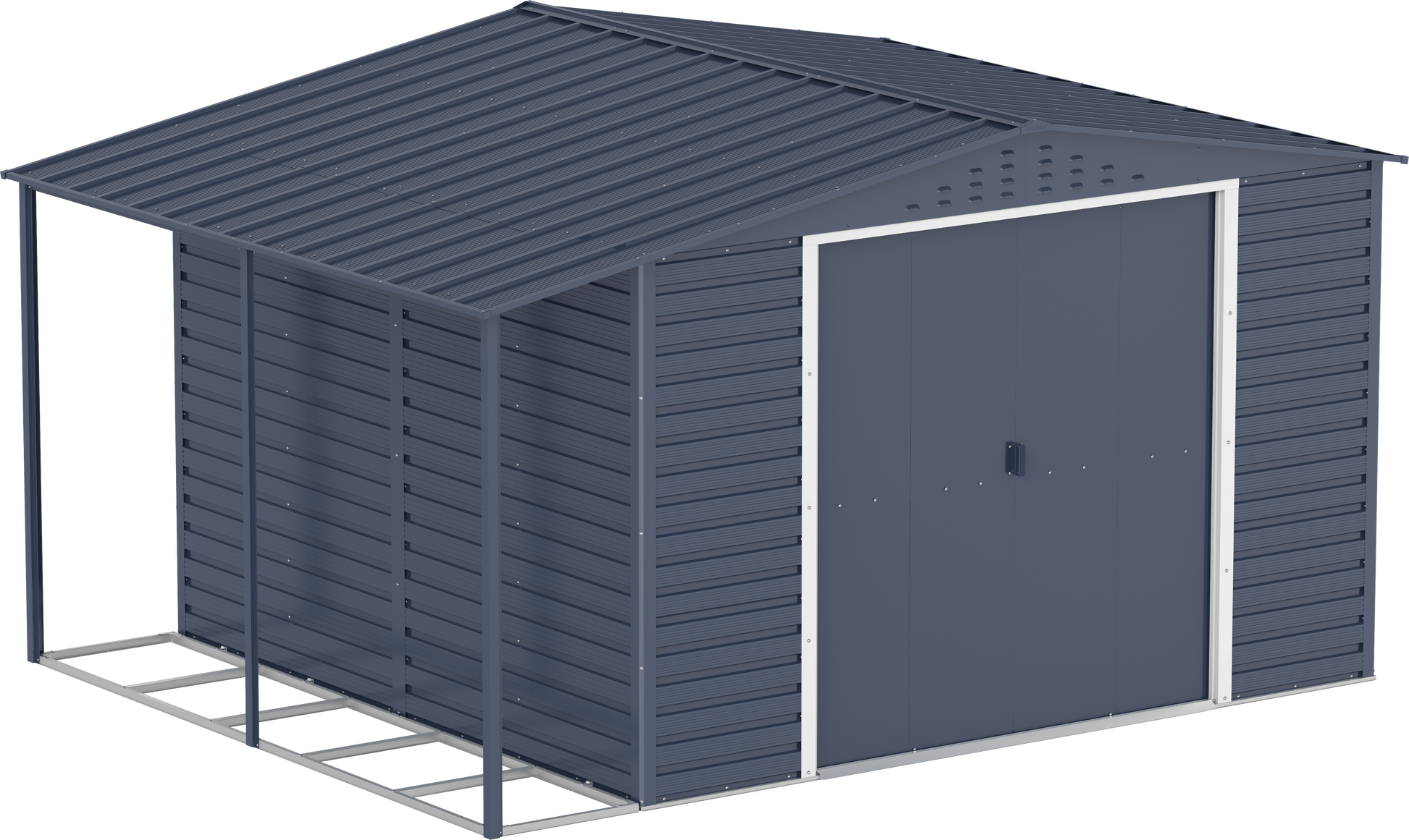 Caseta de Jardin Alpine 10x10 gris antracita + extensión leñero