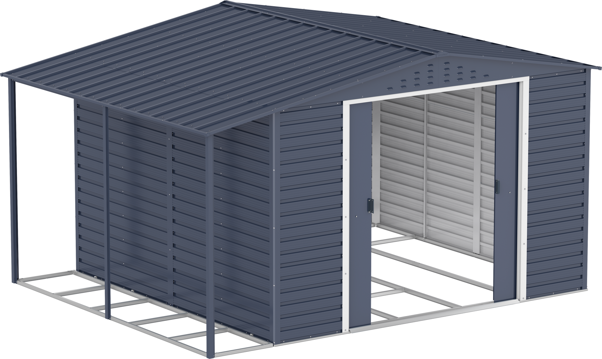 Caseta de Jardin Alpine 10x10 gris antracita + extensión leñero