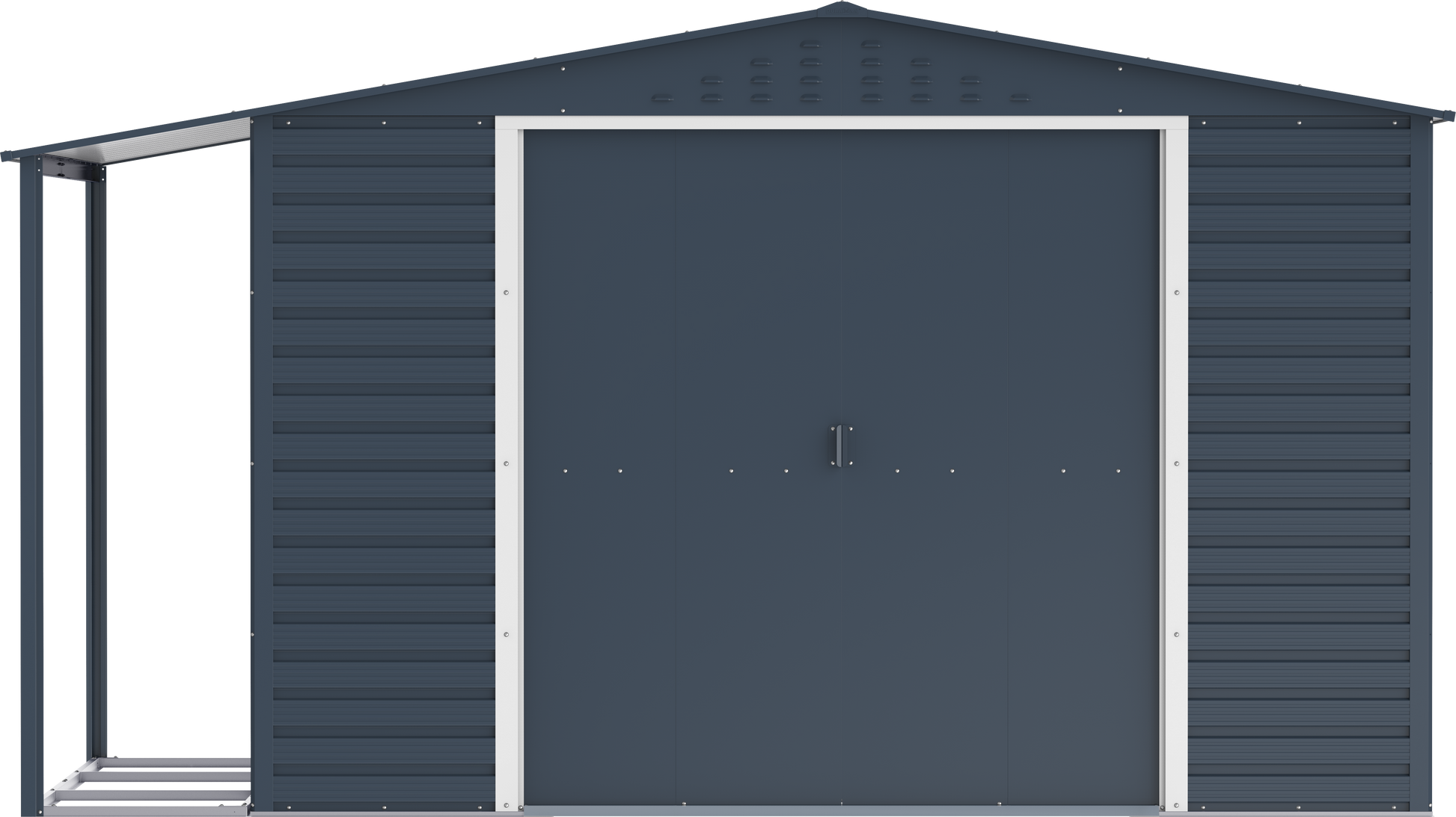 Caseta de Jardin Alpine 10x8 gris antracita + extensión leñero