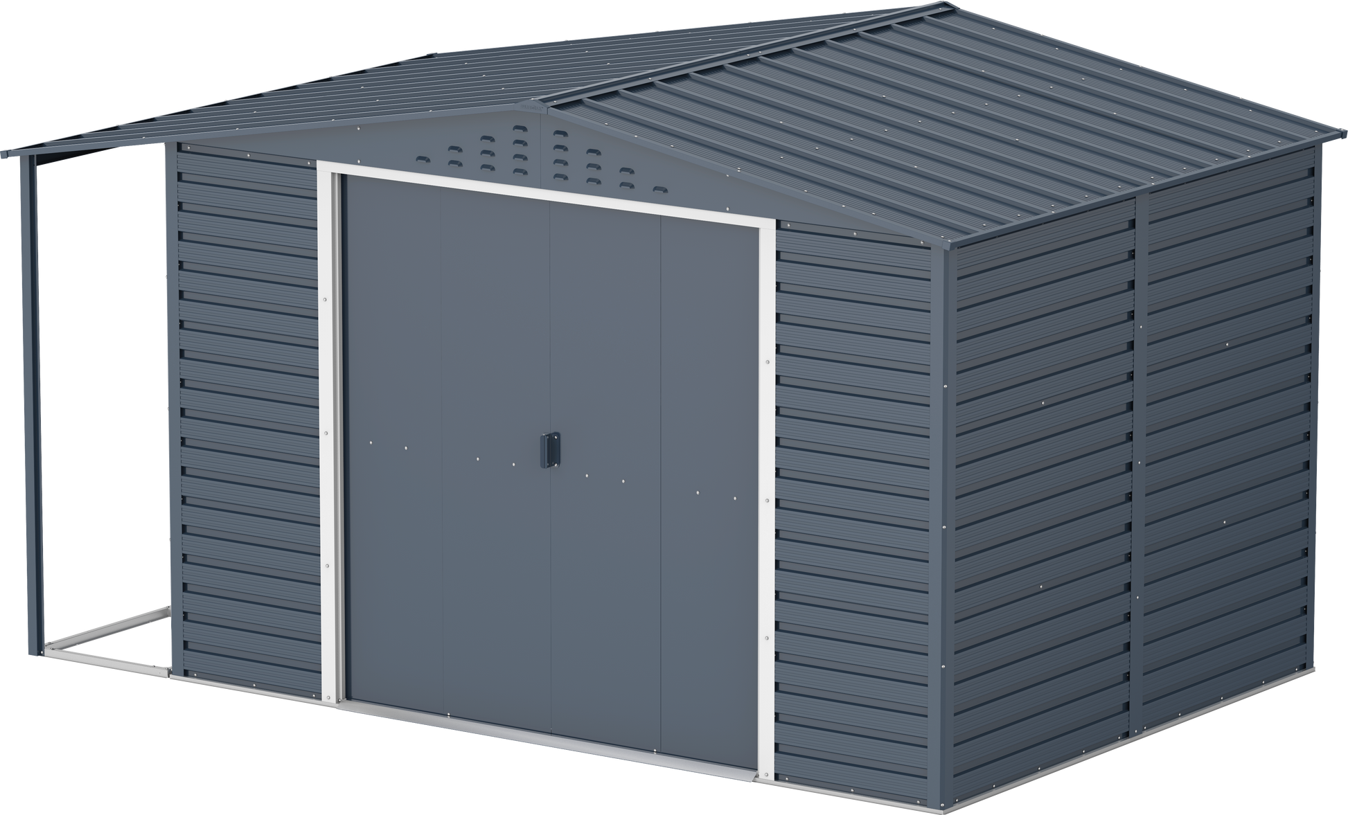 Caseta de Jardin Alpine 10x8 gris antracita + extensión leñero