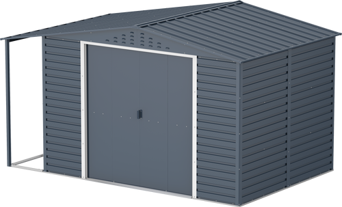 Caseta de Jardin Alpine 10x8 gris antracita + extensión leñero