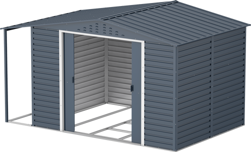 Caseta de Jardin Alpine 10x8 gris antracita + extensión leñero