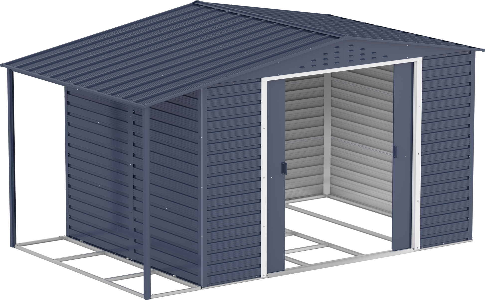 Caseta de Jardin Alpine 10x8 gris antracita + extensión leñero