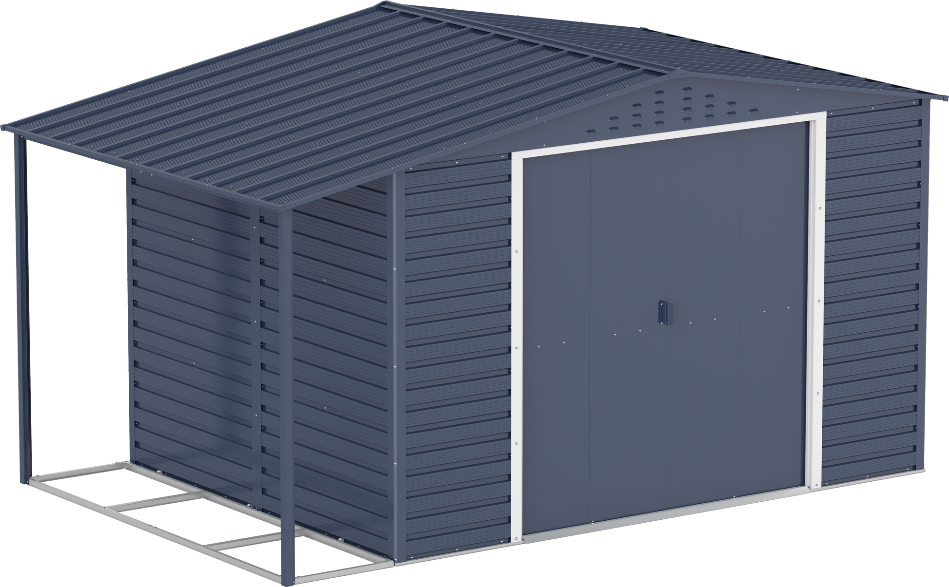 Caseta de Jardin Alpine 10x8 gris antracita + extensión leñero