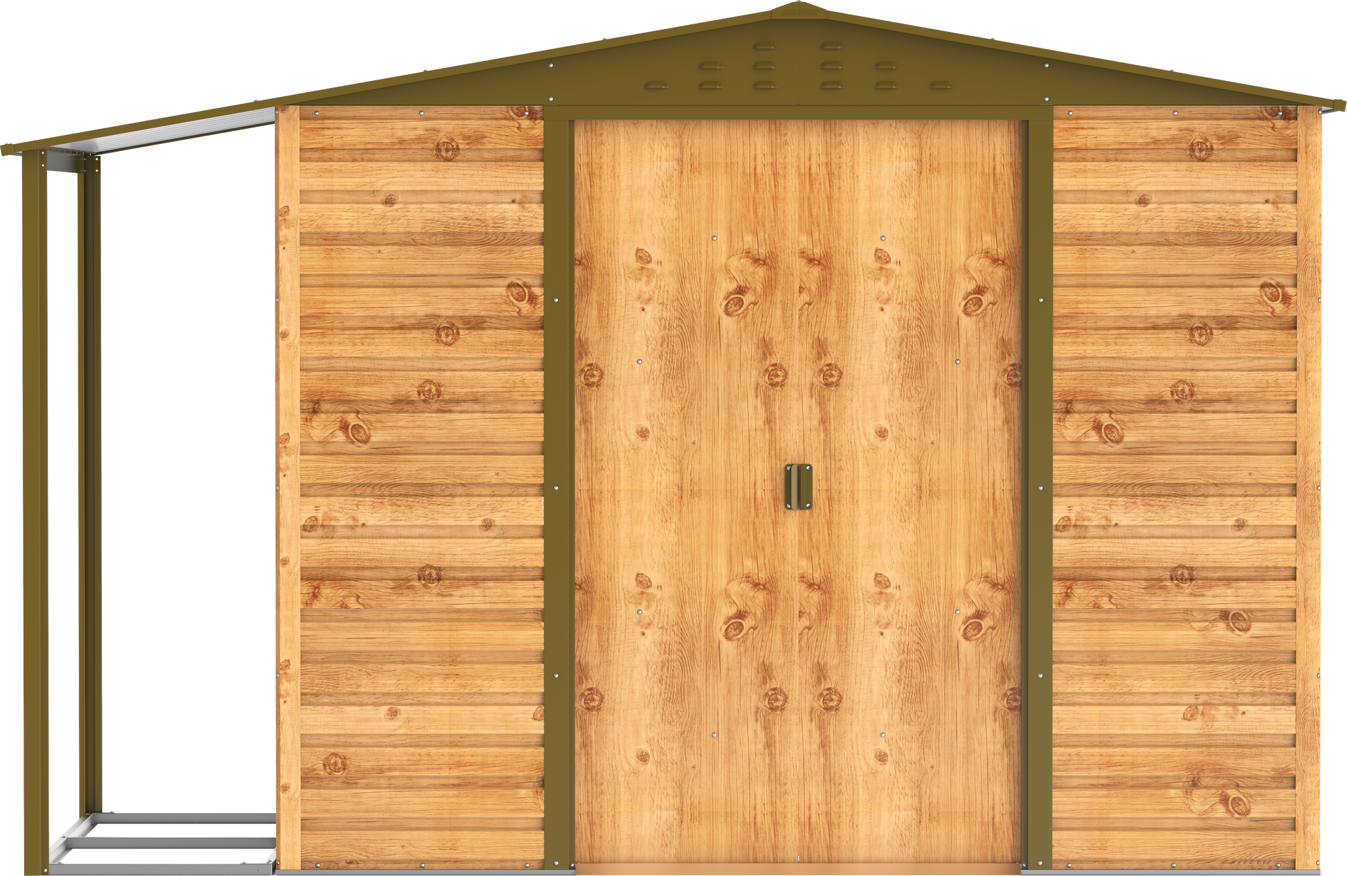 Caseta de Jardin Alpine 8x6 imitación madera + extensión leñero