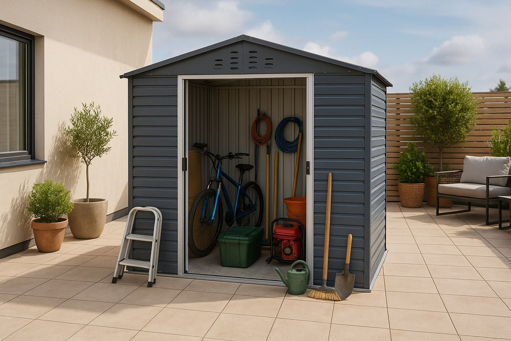 Alpine 8x6 Anthracite Grey Metal Shed